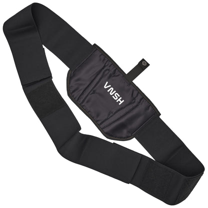 The VNSH black waist belt extender 20 inches attached to the VNSH Black Holster with its logo