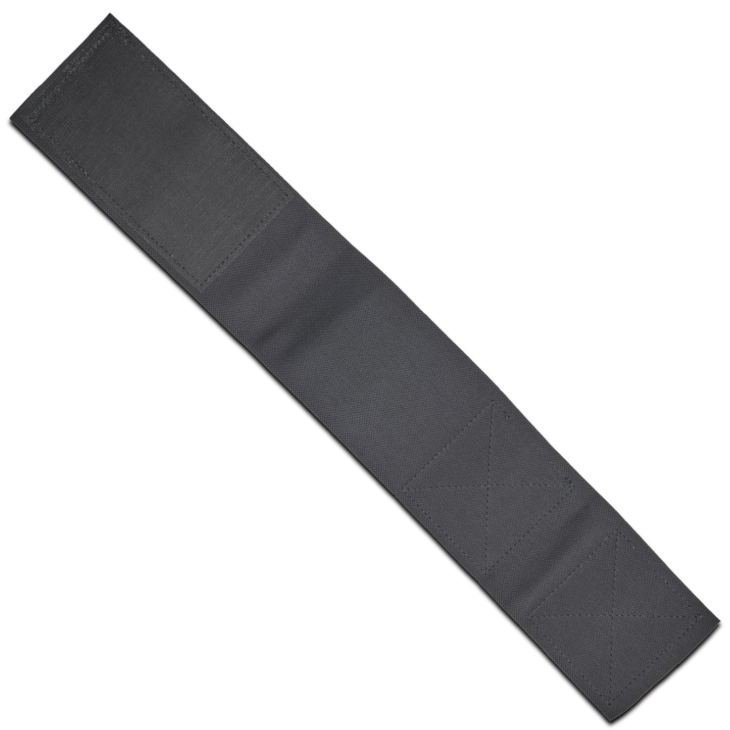 The VNSH grey waist belt extender 20 inches top view of the outer side and a big Velcro on the left side