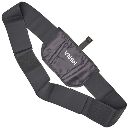 The VNSH grey waist belt extender 20 inches attached to the VNSH Grey Holster with its logo