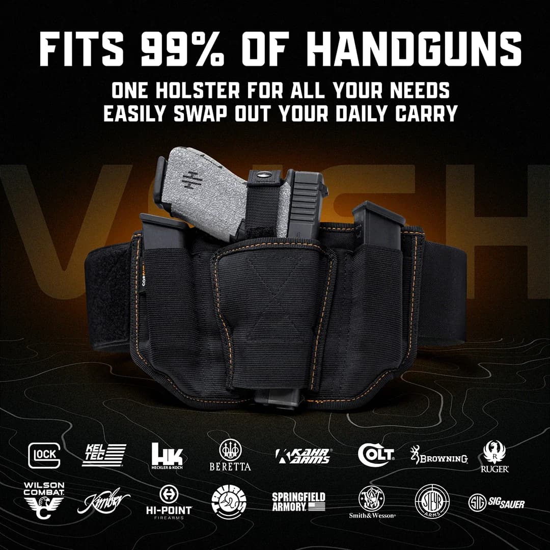 VNSH black holster worn in multiple carry positions