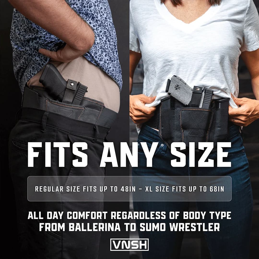 Close-up of the VNSH black holster construction and materials