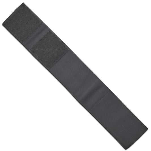 The VNSH grey waist belt extender 20 inches top view of the inner side, and two Velcro’s on the left side